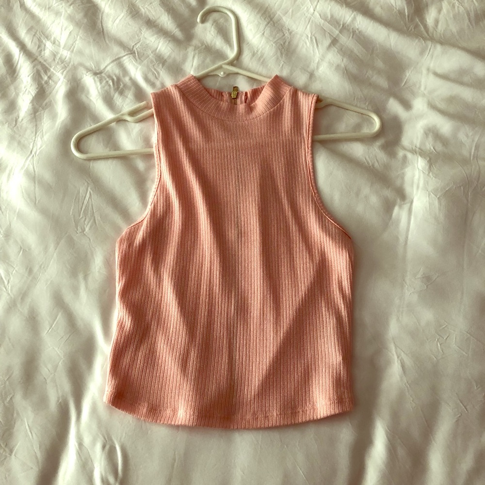 Pink Zip Crop Top